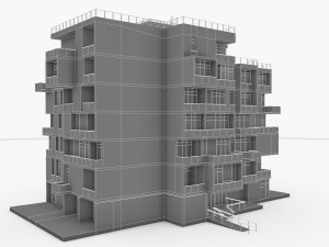 modern residential building 3D 모델