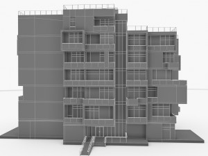 modern residential building 3D 모델