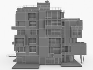 modern residential building 3D 모델