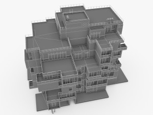 modern residential building 3D 모델