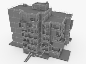 modern residential building 3D 모델