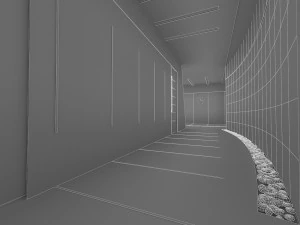 interno dell'atrio del corridoio Modello 3D