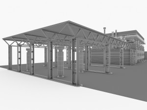 heavy truck service station Model 3D