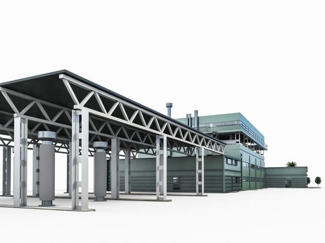 heavy truck service station Model 3D .c4d .max .obj .3ds .fbx .stl .blend 
