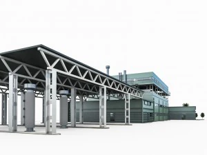 Schwerlast-Lkw-Tankstelle 3D Modell
