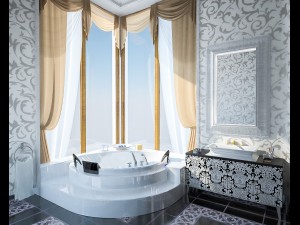 luxury bathroom interior Model 3D