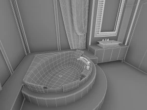 luxury bathroom interior 3D Model