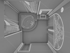 luxury bathroom interior 3D Model