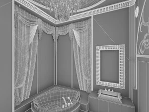 luxury bathroom interior 3D Model