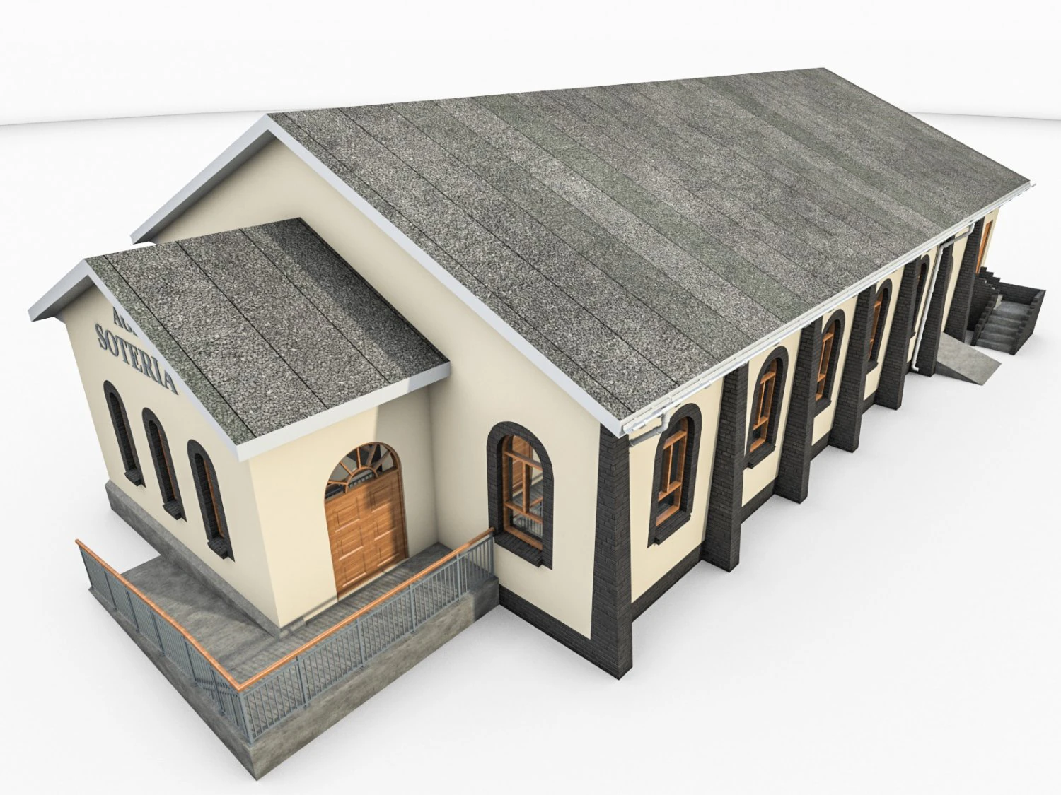 будівництво церкви 3D Модель .c4d .max .obj .3ds .fbx .stl .blend 