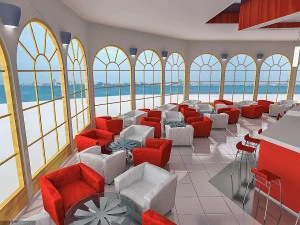 interno del ristorante caff&egrave; Modello 3D