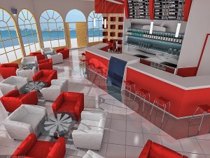 coffee restaurant interior 3D Model
