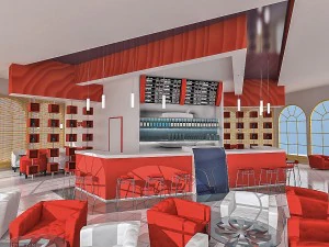 interno del ristorante caff&egrave; Modello 3D