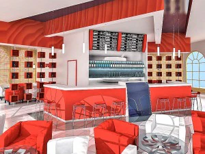 interno del ristorante caff&egrave; Modello 3D