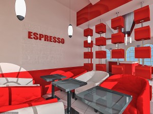 coffee restaurant interior 3D Model