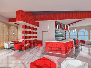 interno del ristorante caff&egrave; Modello 3D