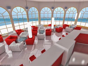 interno del ristorante caff&egrave; Modello 3D