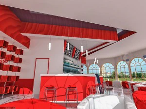 interno del ristorante caff&egrave; Modello 3D