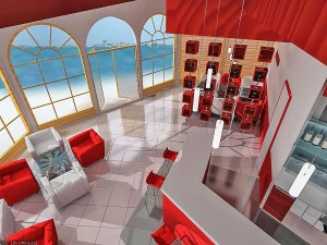 interno del ristorante caff&egrave; Modello 3D