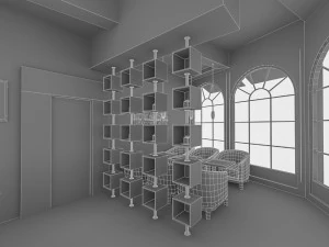 interno del ristorante caff&egrave; Modello 3D