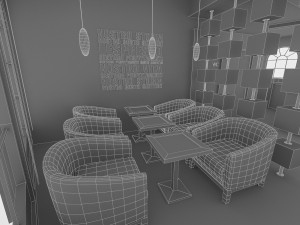 coffee restaurant interior 3D Model