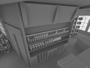 interno del ristorante caff&egrave; Modello 3D