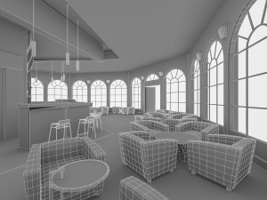 coffee restaurant interior 3D Model