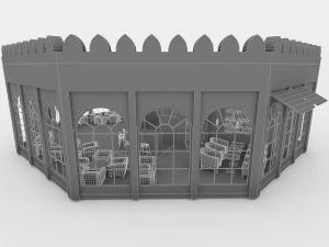 interno del ristorante caff&egrave; Modello 3D