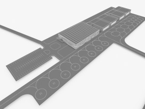 modern regional airport 3D 模型