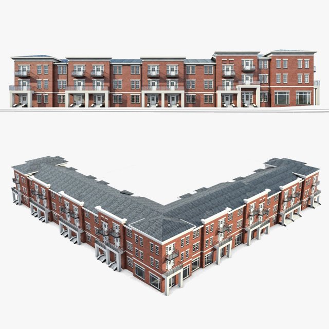 residential complex 3Dモデル .c4d .max .obj .3ds .fbx .stl .blend 