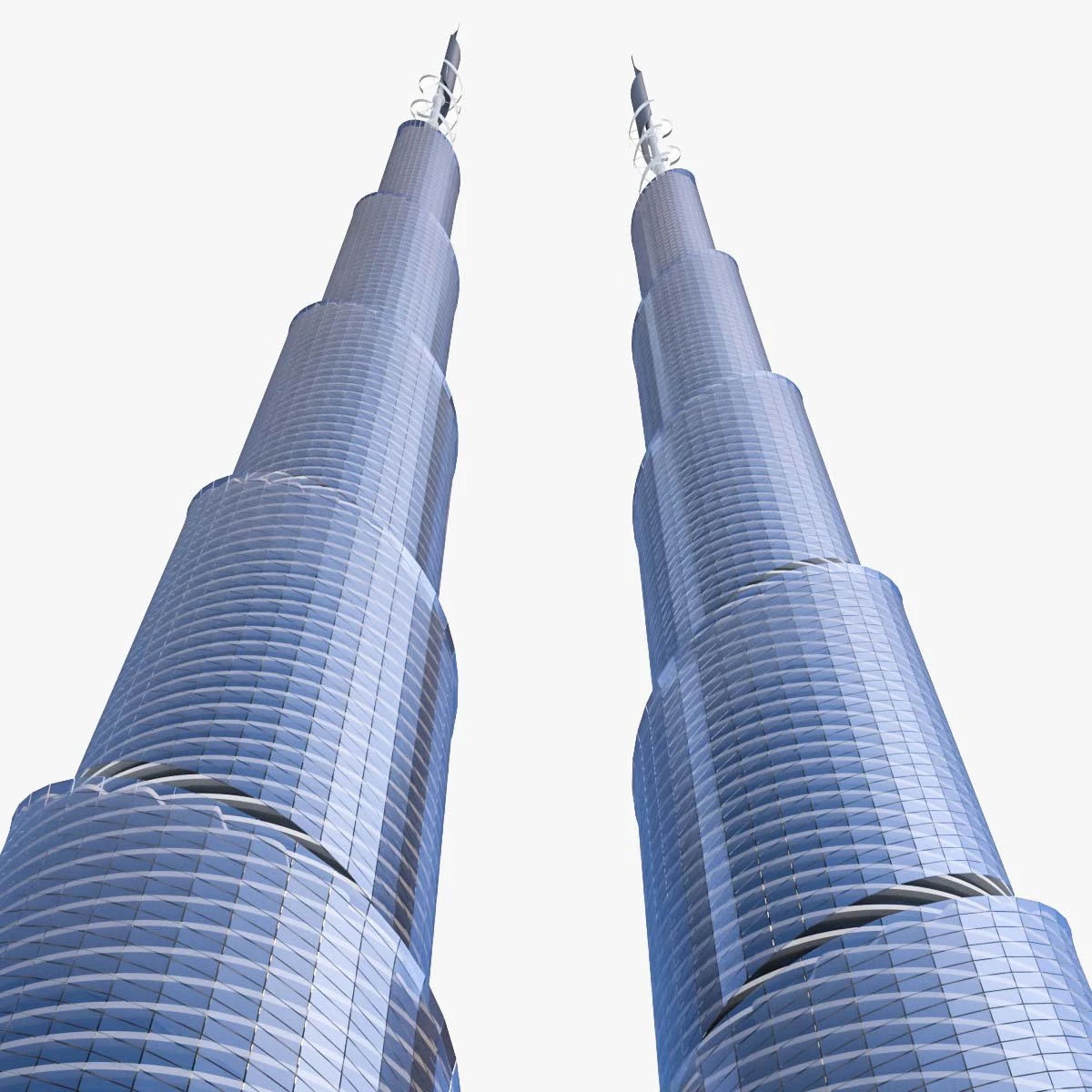 Бакинські хмарочоси 3 шт 3D Модель .c4d .max .obj .3ds .fbx .stl .blend 