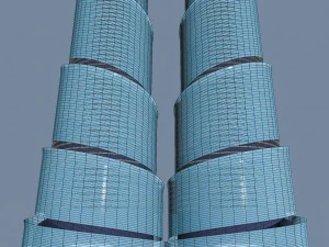 Бакинські хмарочоси 3 шт 3D Модель
