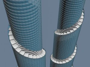 Бакинські хмарочоси 3 шт 3D Модель