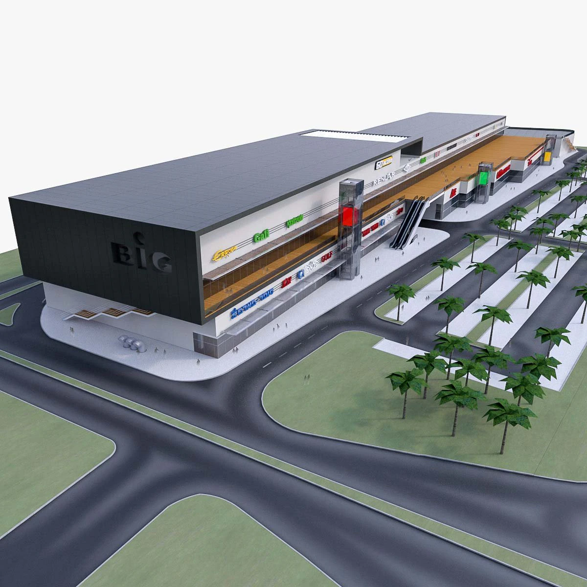 shopping mall 05 3D Model .c4d .max .obj .3ds .fbx .stl .blend