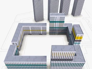 residential complex buildings 3D Model