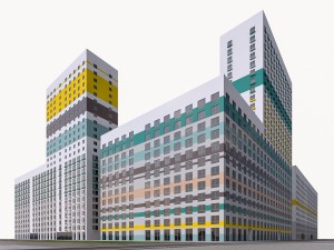 residential complex buildings Modello 3D