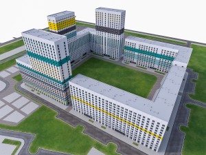 residential complex buildings Modello 3D