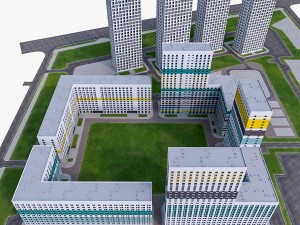 residential complex buildings Modello 3D