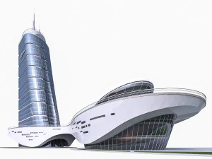 офісна будівля 05 3D Модель