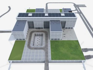industrial office building 3D Model