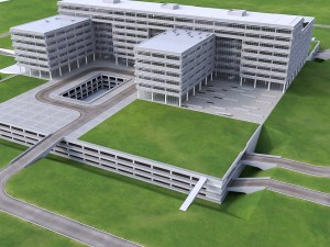 industrial office building Model 3D
