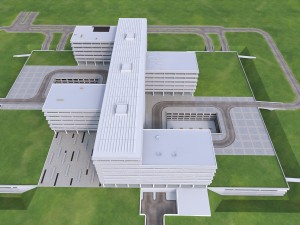 industrial office building Model 3D