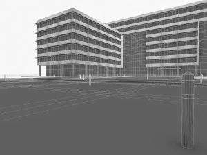 industrial office building 3D Model