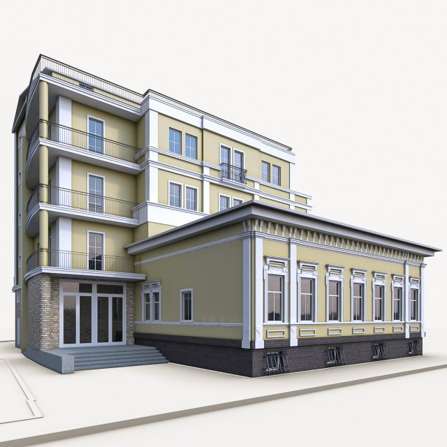 russian residential building Modelo 3D .c4d .max .obj .3ds .fbx .stl .blend 