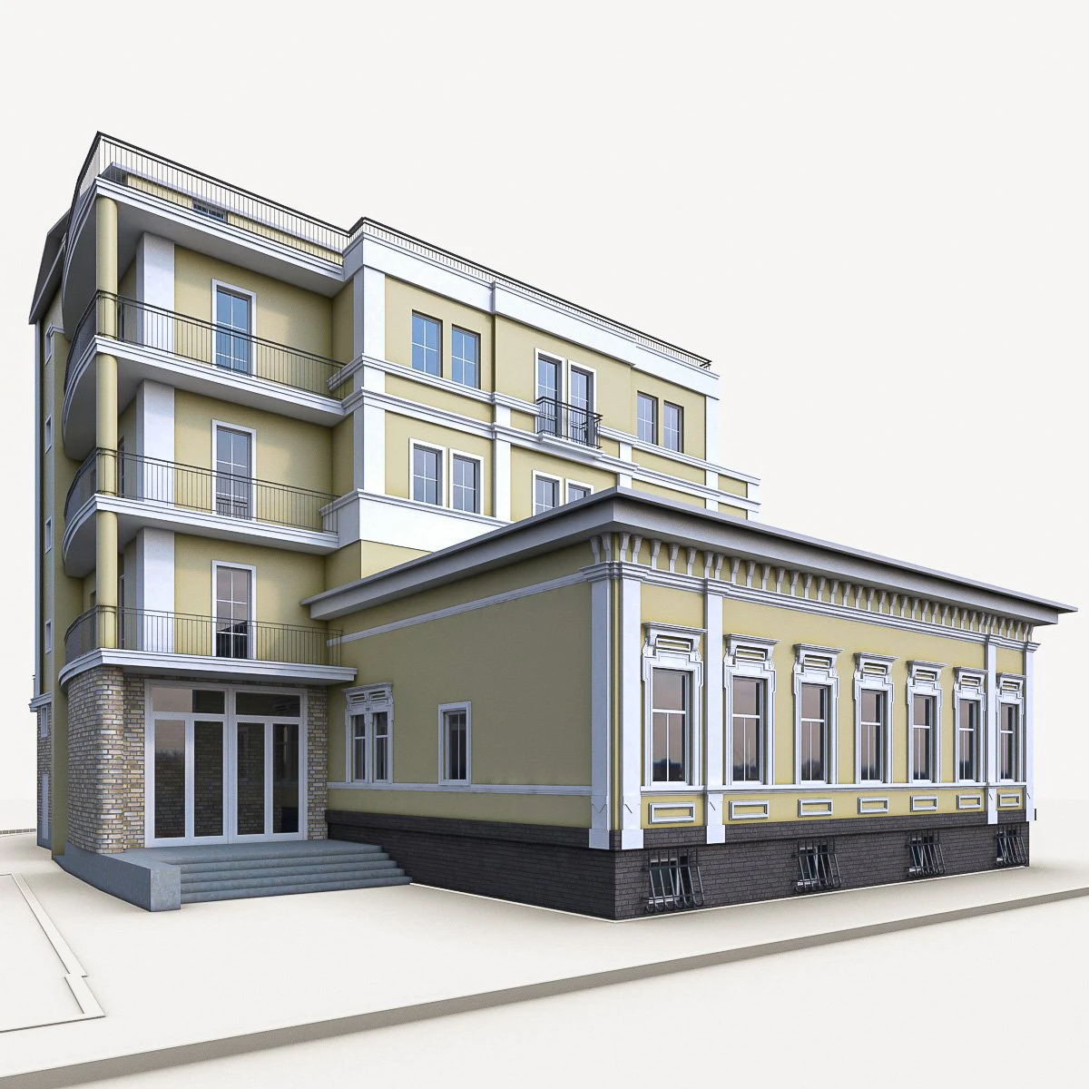 russian residential building 3D Model .c4d .max .obj .3ds .fbx .stl .blend