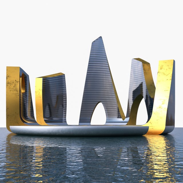 waterfront skyscraper building 3D 모델 .c4d .max .obj .3ds .fbx .stl .blend 