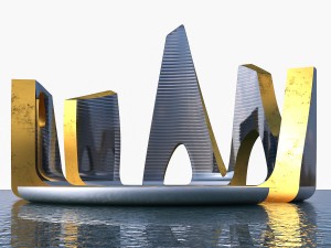 waterfront skyscraper building Model 3D