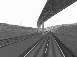 full-lenght tunnel with terrain 3D-Modell