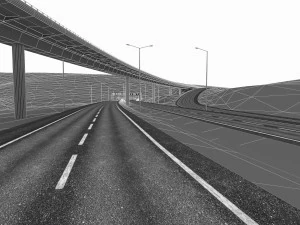 full-lenght tunnel with terrain 3D Model