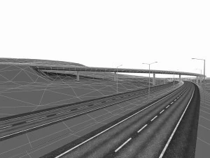 full-lenght tunnel with terrain 3D Model